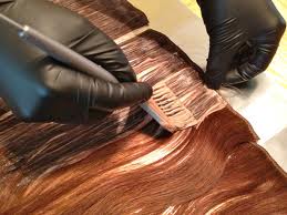 4. Applying hair color to hair sections