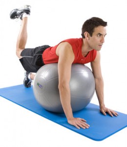 6. Glute Kickback Using Stability Ball